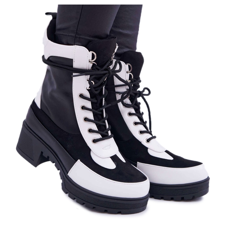 HAN Ridley High Schnürstiefel für Damen weiß schwarz