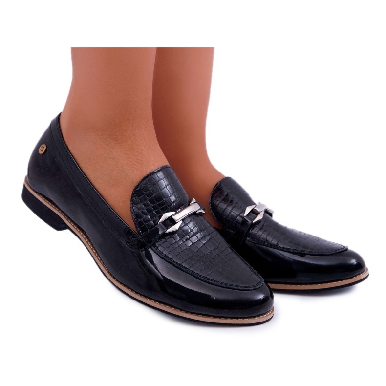 Damen Brogues Maciejka Lackierte Loafer Schwarz 4099A-01 / 00-1