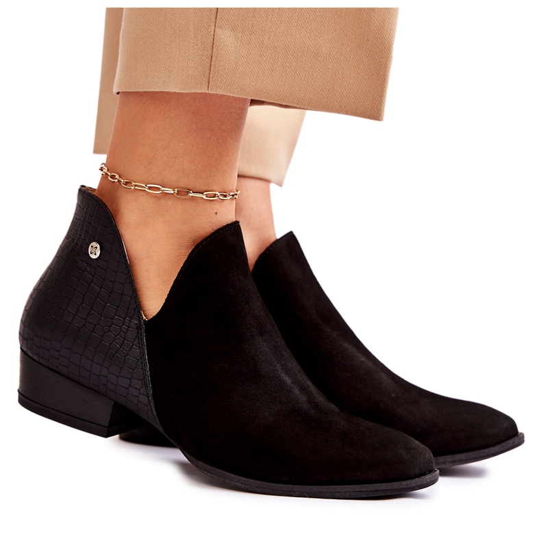 Damen Flache Stiefel Maciejka Leder Schwarz 04091-62 / 00-5