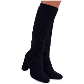 BUGO Damenstiefel mit Absatz bis zum Knie Schwarz Mercure