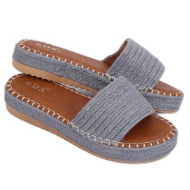 Blaue Espadrilles-Hausschuhe 7970-PL Denim mehrfarbig