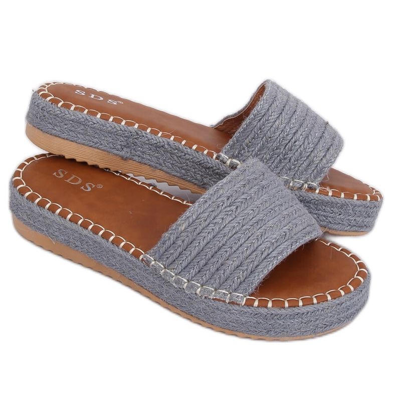 Blaue Espadrilles-Hausschuhe 7970-PL Denim mehrfarbig