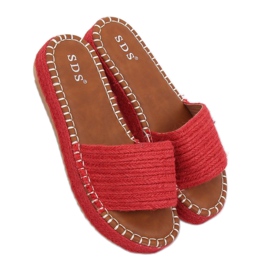 Rote Espadrilles-Hausschuhe 7970-PL Rot