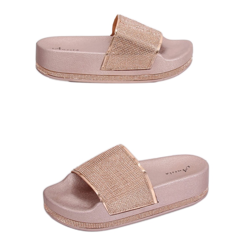 Champagner N-59 Champagner-Pantoffeln auf dicker Sohle mehrfarbig gelb