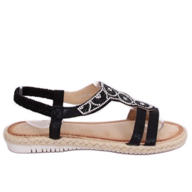 Schwarze Espadrilles-Sandalen CO-78 Schwarz