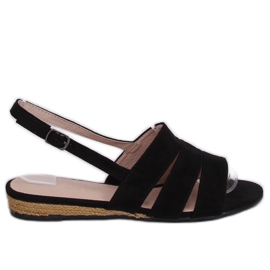 Schwarze Sandalen Espadrilles 9291 Negro