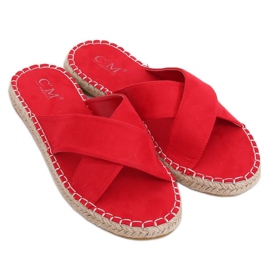 Rote Espadrilles-Hausschuhe 499-35 Rot