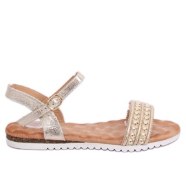 Goldene Damensandalen HT-68 Gold