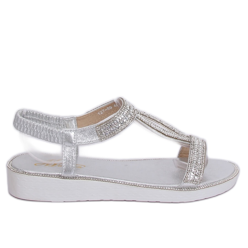 Silberne Sandalen für Damen 127-89 Silber grau