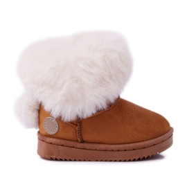 FRROCK Kinder-Schneestiefel mit Fell Camel Kiks braun