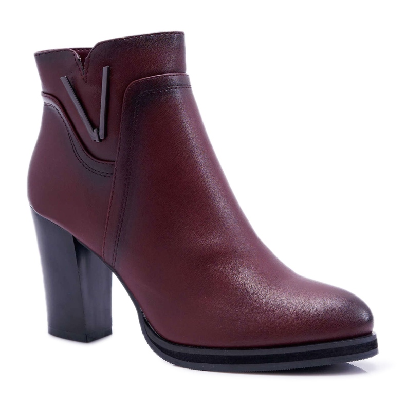 Damen Stiefel mit hohem Absatz Sergio Leone Burgundy BT537 rot