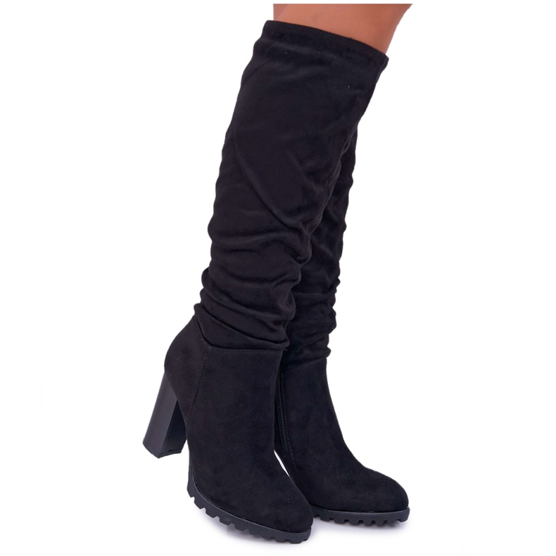 EVE Damenstiefel mit Absatz Wildleder Schwarz Marion