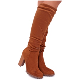 EVE Damenstiefel mit Absatz Wildleder Camel Marion braun