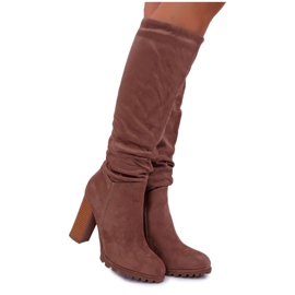 EVE Damenstiefel mit Absatz Wildleder Khaki Marion