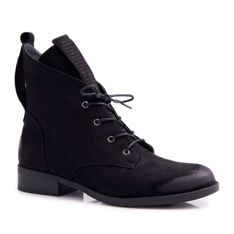 S.Barski Hohe Stiefel für Damen Schwarz Wildleder Barski 75-13