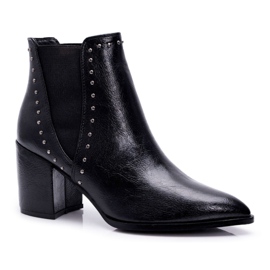 FRGIV Schwarze Trini Damenstiefel mit hohem Absatz