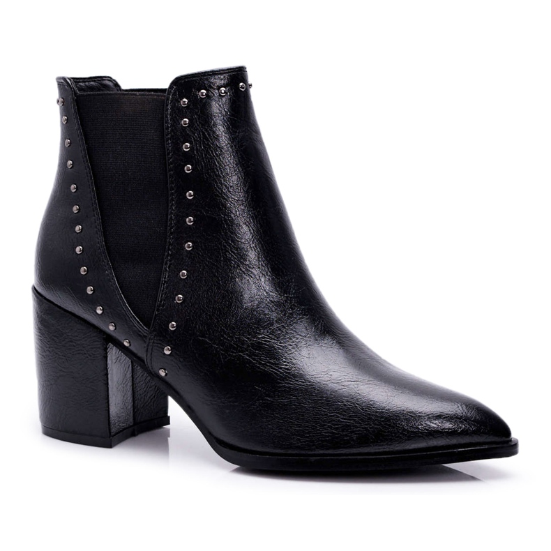 FRGIV Schwarze Trini Damenstiefel mit hohem Absatz