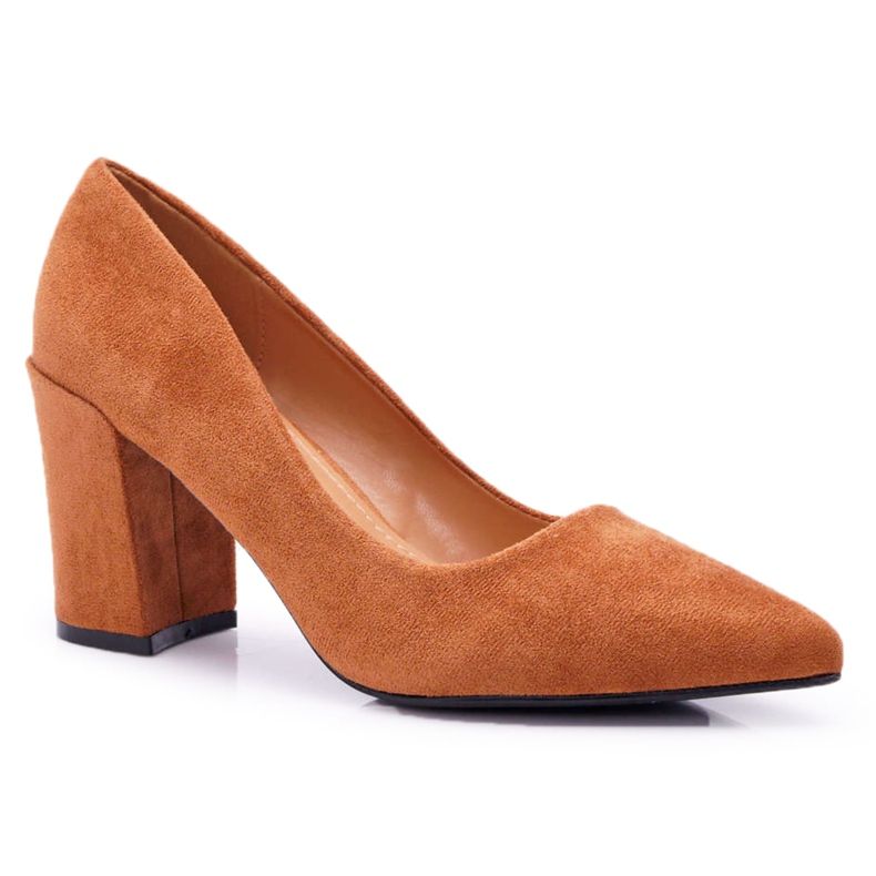 FRJ Damen Pumps mit Absatz Wildleder Camel Femmini braun