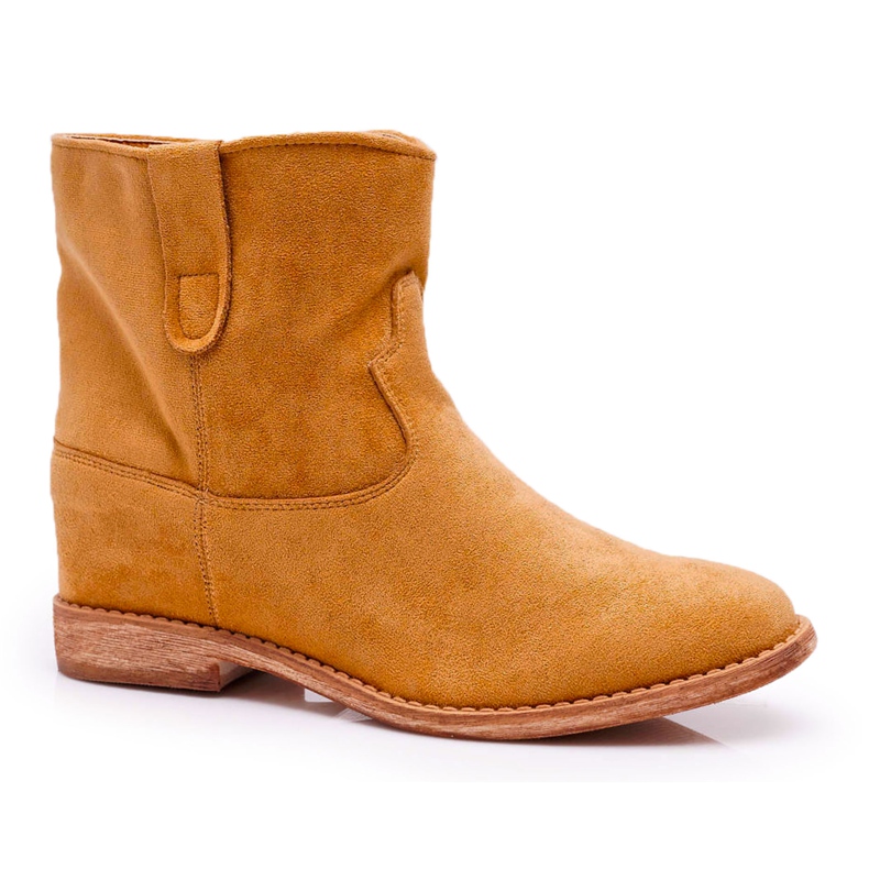 MSMG Damen Keilstiefel Camel Evana braun