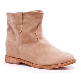 MSMG Beige Stiefeletten für Damen Evana