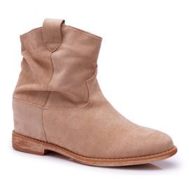 MSMG Stiefeletten für Damen Beige Ellen