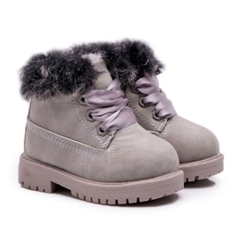 Graue warme Kinderstiefel Trappers Fobos