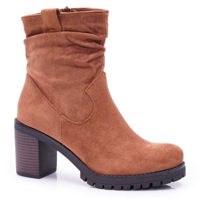 FB2 Damenstiefel mit Absatz Wildleder Camel Celma braun