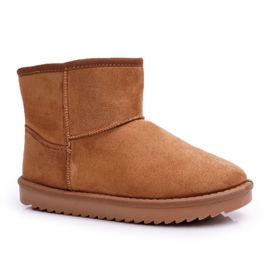 FRJ Warme Schneestiefel für Damen Camel Puffen braun