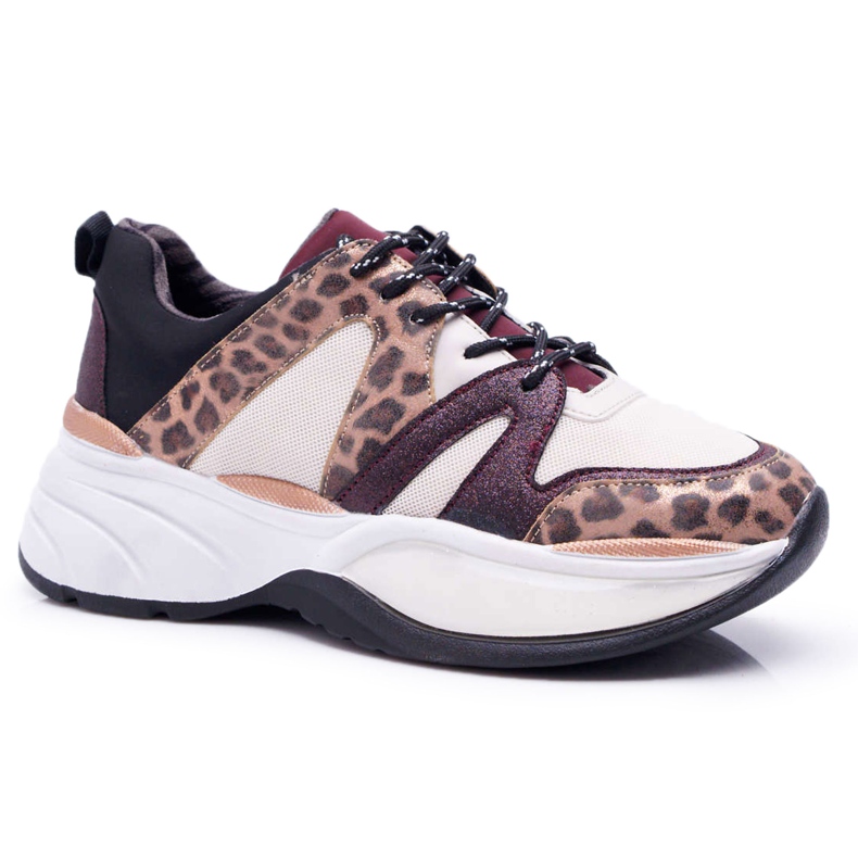 Damen Sportschuhe Burgundy Snake Skin Larey rot