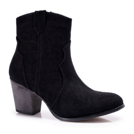 BUGO Damenstiefel mit Absatz Schwarz Nutriso Cowboystiefel