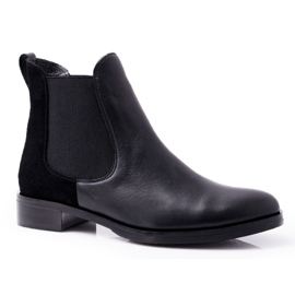 Damen Leder Jodhpur Stiefel Maciejka Schwarz 04359