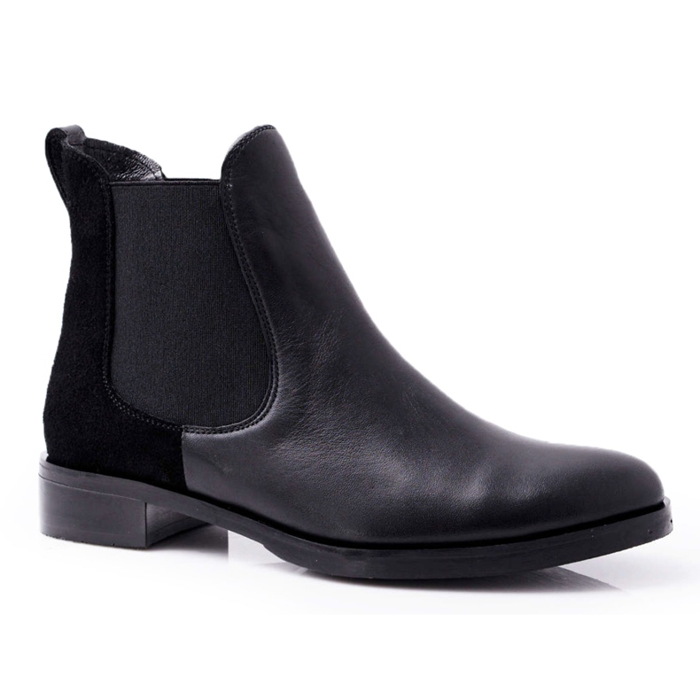 Damen Leder Jodhpur Stiefel Maciejka Schwarz 04359