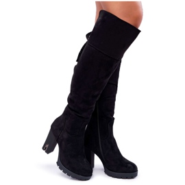 EVE Damenstiefel mit Absatz Wildleder warmer Velkor schwarz