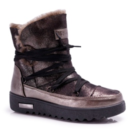 Vinceza Damen Schneestiefel mit Fell Dunkelgrau Fereni