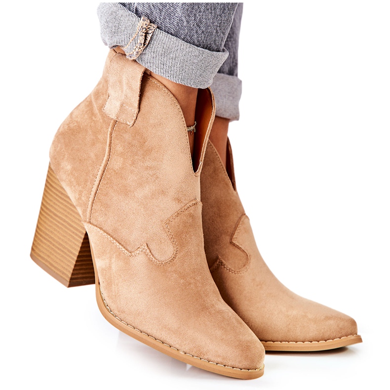 MSMG Damen Stiefeletten Beige Meronet