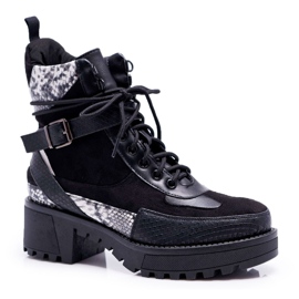 SEA Hohe Stiefel für Damen Snake Black Nemtere schwarz