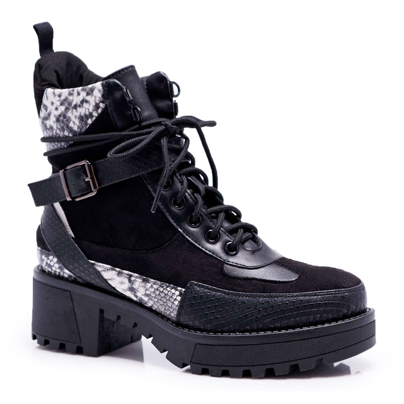 SEA Hohe Stiefel für Damen Snake Black Nemtere schwarz