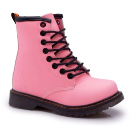 FRROCK Warme Kinderstiefel mit Reißverschluss, phosphoreszierendes rosa Gabby