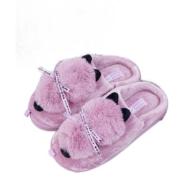 BUGO Damen Hausschuhe mit Fell Kitten Pink Kitty rosa