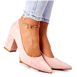 SEA Damen Pumps mit Absatz Wildleder Beige Florena