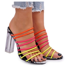 FRGIV Damen Hausschuhe auf einem Post Slip On Multikolor Dubai mehrfarbig