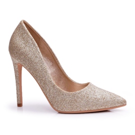 SEA Damen High Heels Gold Glitzer Vivien golden