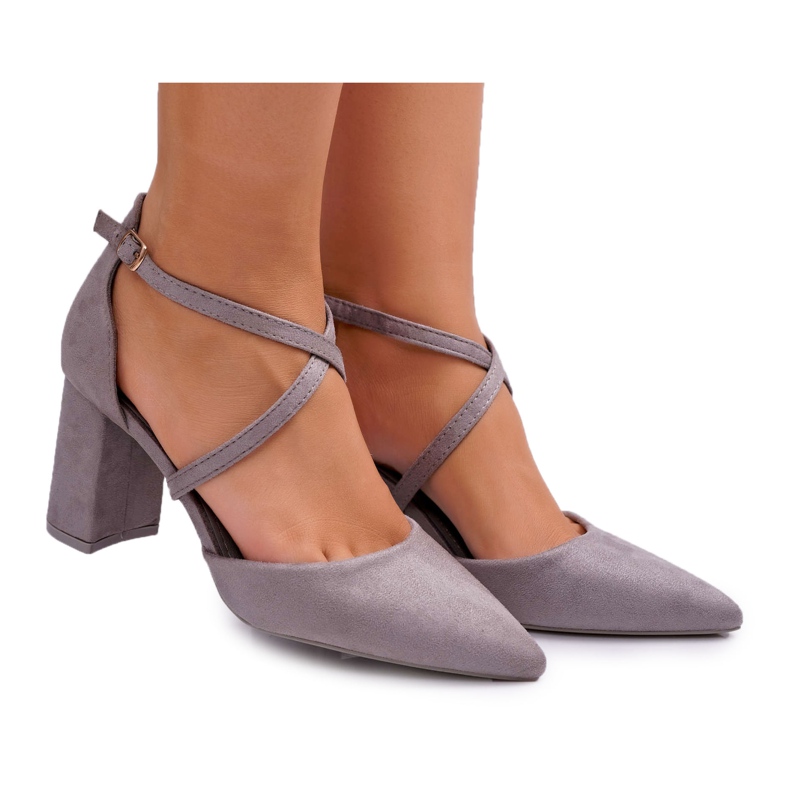 PS1 Damen Pumps mit Absatz in Spitz Grey Future grau