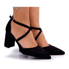 PS1 Damen Pumps auf einem Absatz in Spitz Black Future schwarz