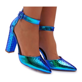 SEA Damen Pumps an der Ferse Opalescent Blue Magnetic mehrfarbig blau