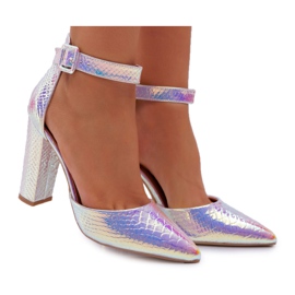 SEA Damen Pumps an der Ferse Opalescent Magnetic Silver mehrfarbig grau
