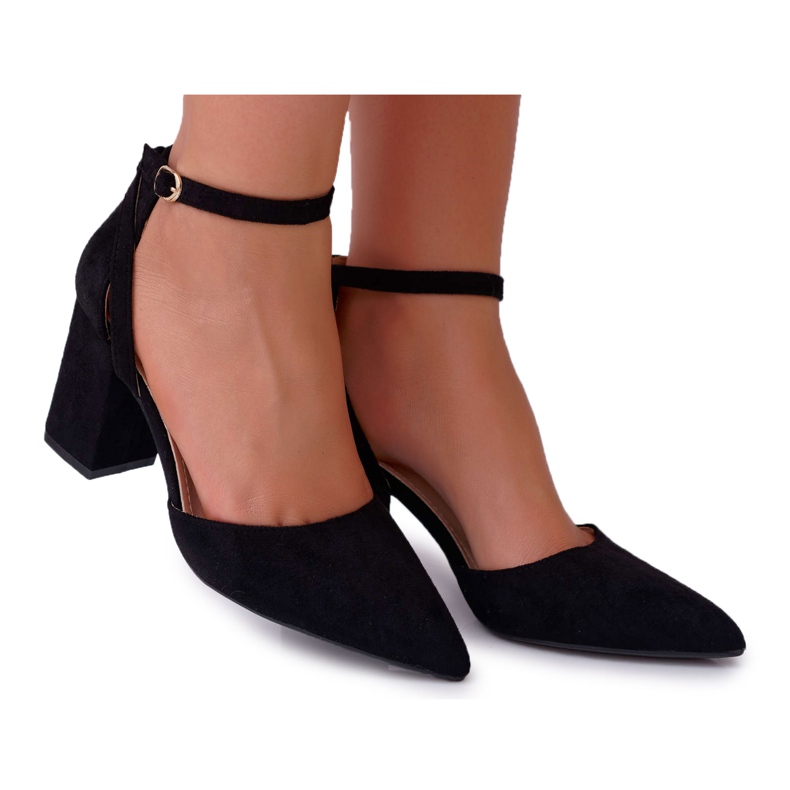 SEA Damen Pumps mit Absatz in Spitz Schwarz Samantha