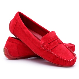 PS1 Rote Wildleder Bolero Loafer für Damen