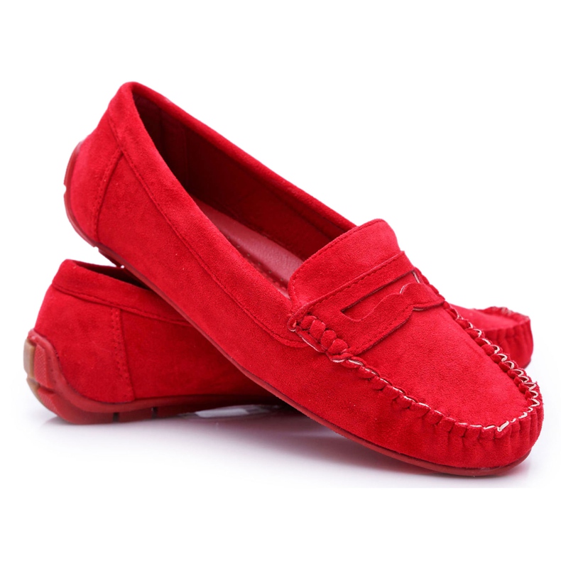 PS1 Rote Wildleder Bolero Loafer für Damen