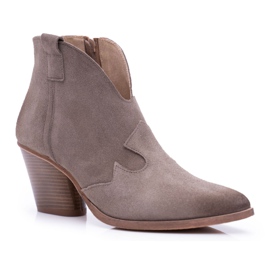 Nicole Damen Lederstiefel mit Absatz Cappuccino Chavai beige